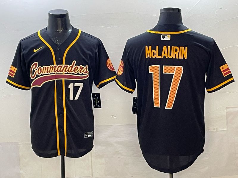 Men 2025 Nike Washington Commanders #17 Mclaurin Black 3th generation Joint Name Limited NFL Jersey 003